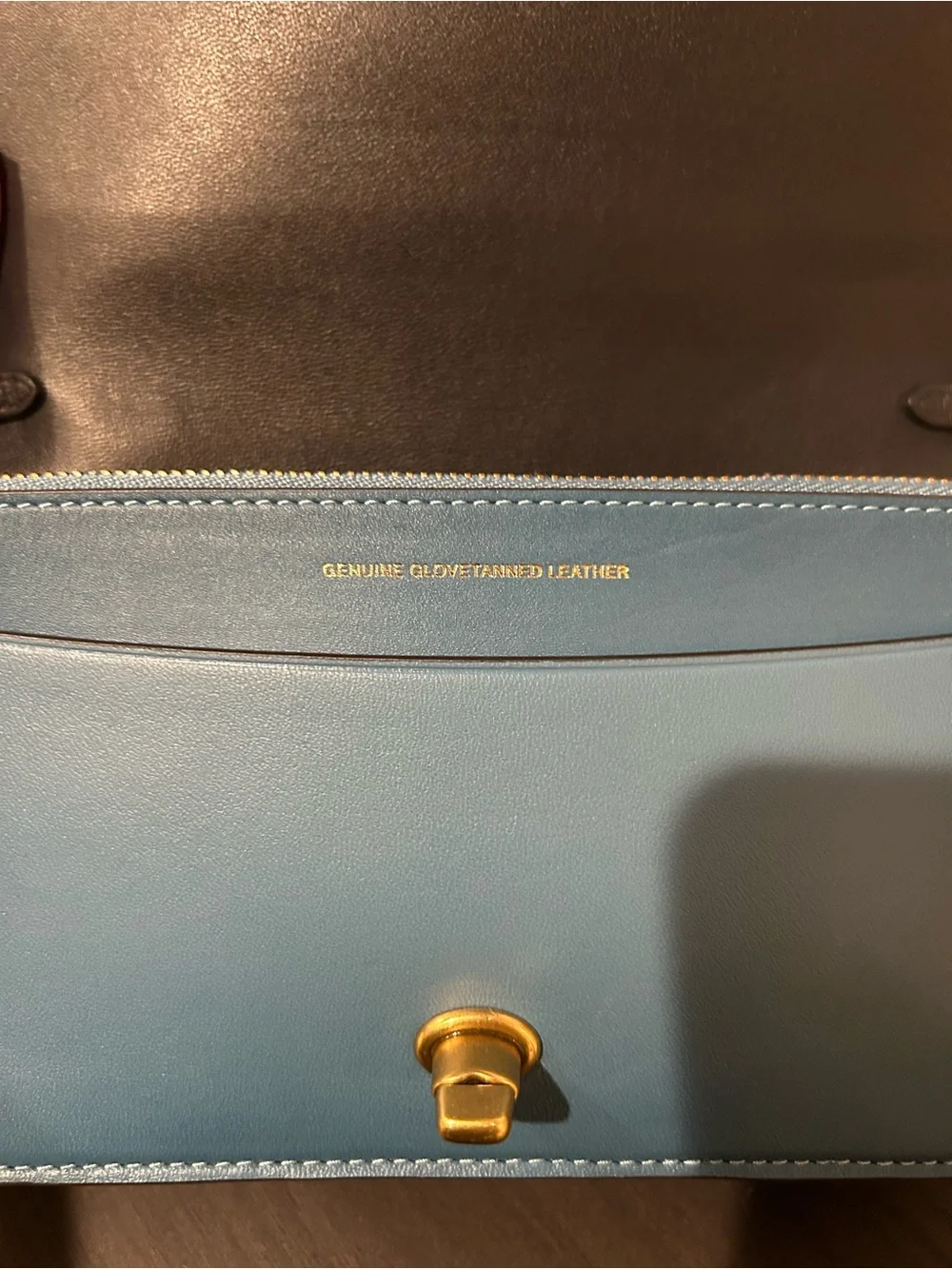 Coach Callie Foldover Chain Clutch With Varsity Stripe EUC
